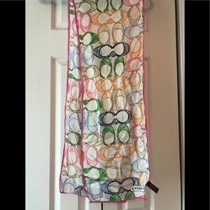 Coach multicolor silk scarf